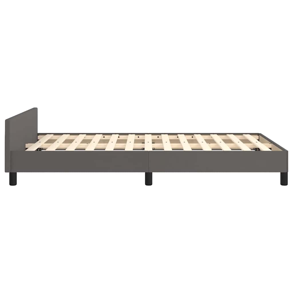 Bedframe met hoofdeinde zonder matras 120x200 cm grijs is nu te koop bij PeponiXL, paradijselijk wonen!