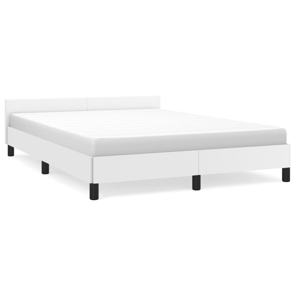 Bedframe met hoofdeinde zonder matras 140x190 cm wit is nu te koop bij PeponiXL, paradijselijk wonen!