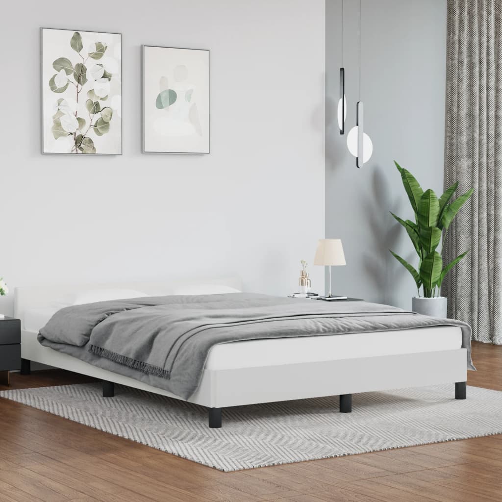 Bedframe met hoofdeinde zonder matras 140x190 cm wit is nu te koop bij PeponiXL, paradijselijk wonen!