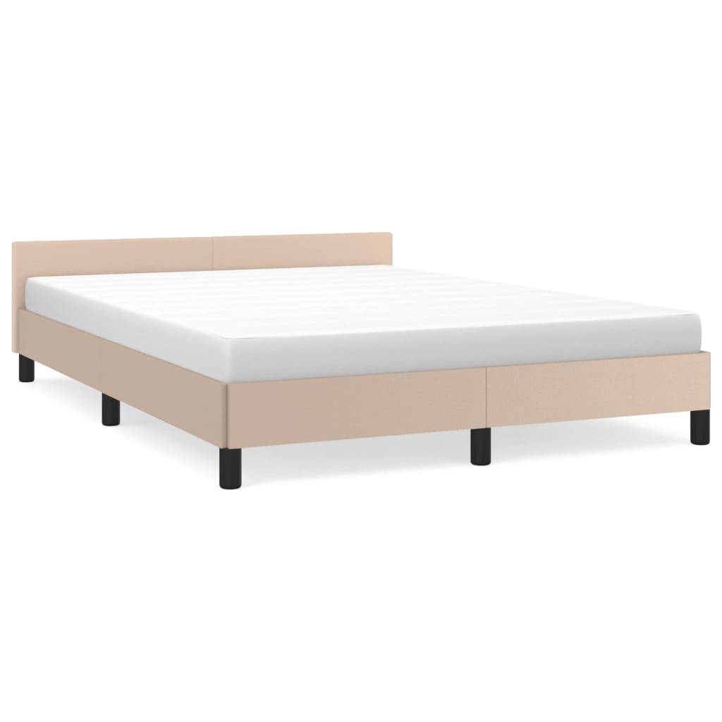 Bedframe met hoofdeinde zonder matras Cappuccino 140x190 cm is nu te koop bij PeponiXL, paradijselijk wonen!