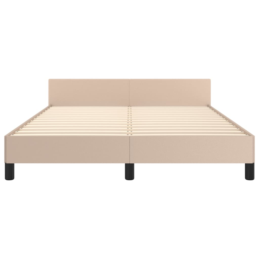 Bedframe met hoofdeinde zonder matras Cappuccino 140x190 cm is nu te koop bij PeponiXL, paradijselijk wonen!