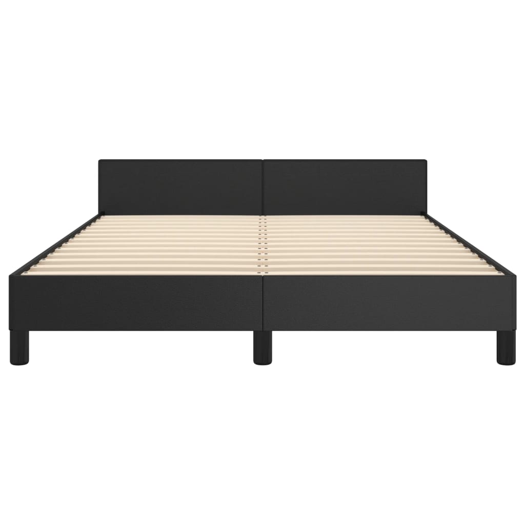Bedframe met hoofdeinde zonder matras 140x200 cm zwart is nu te koop bij PeponiXL, paradijselijk wonen!