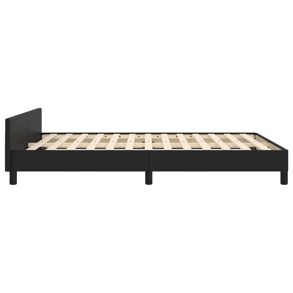 Bedframe met hoofdeinde zonder matras 140x200 cm zwart is nu te koop bij PeponiXL, paradijselijk wonen!