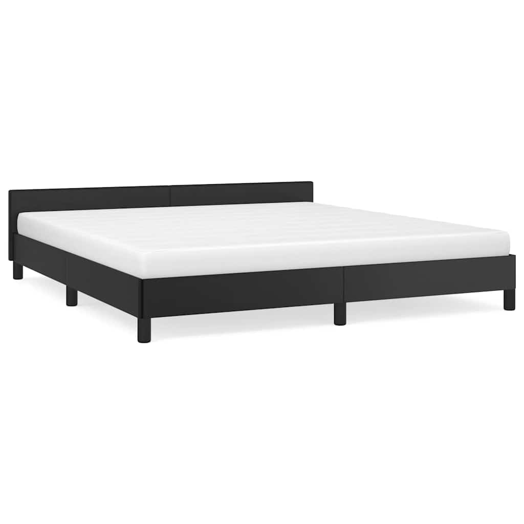 Bedframe met hoofdeinde zonder matras 160x200 cm zwart is nu te koop bij PeponiXL, paradijselijk wonen!