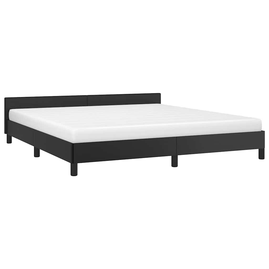 Bedframe met hoofdeinde zonder matras 160x200 cm zwart is nu te koop bij PeponiXL, paradijselijk wonen!