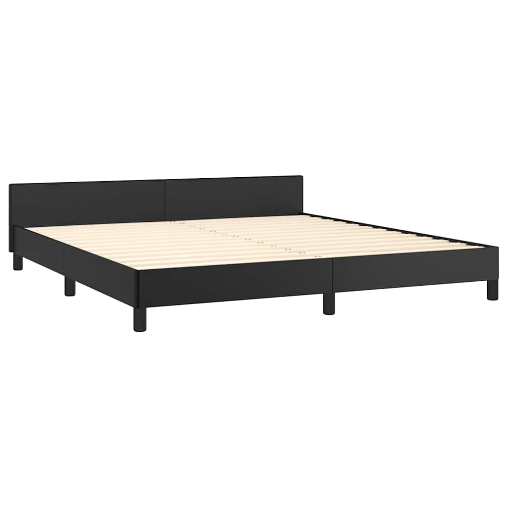 Bedframe met hoofdeinde zonder matras 160x200 cm zwart is nu te koop bij PeponiXL, paradijselijk wonen!