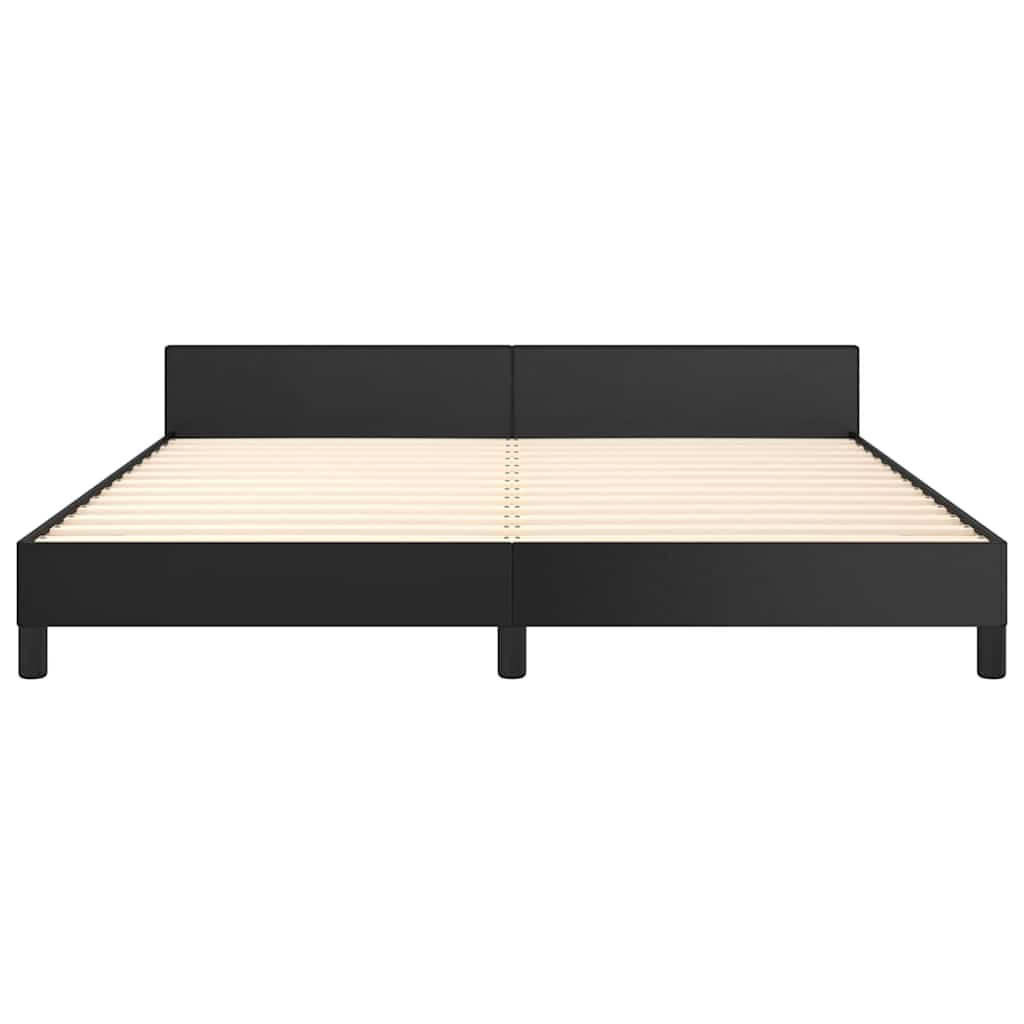 Bedframe met hoofdeinde zonder matras 160x200 cm zwart is nu te koop bij PeponiXL, paradijselijk wonen!