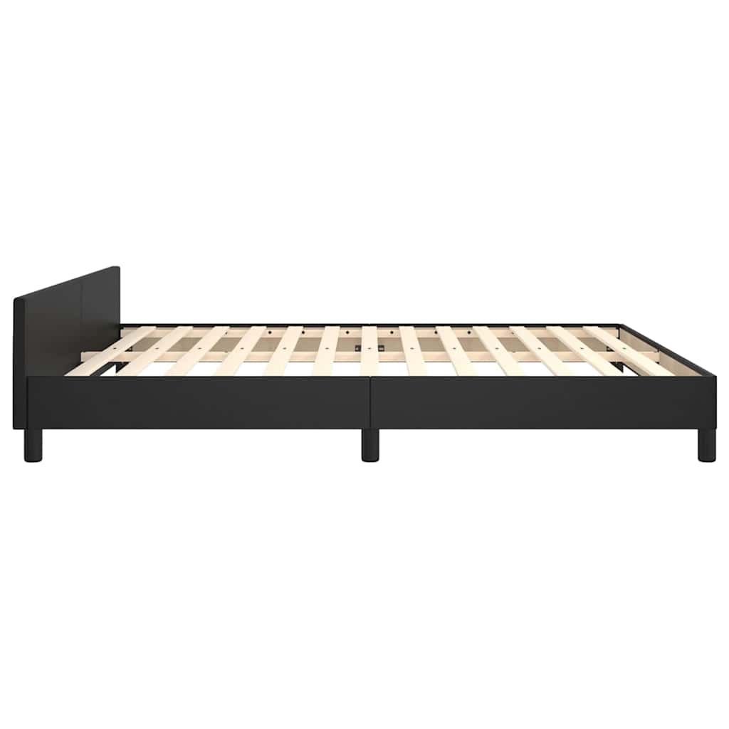 Bedframe met hoofdeinde zonder matras 160x200 cm zwart is nu te koop bij PeponiXL, paradijselijk wonen!
