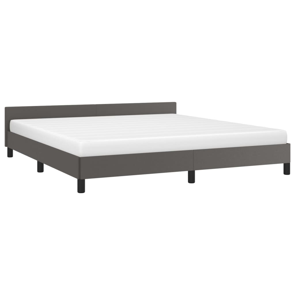 Bedframe met hoofdeinde zonder matras 160x200 cm grijs is nu te koop bij PeponiXL, paradijselijk wonen!
