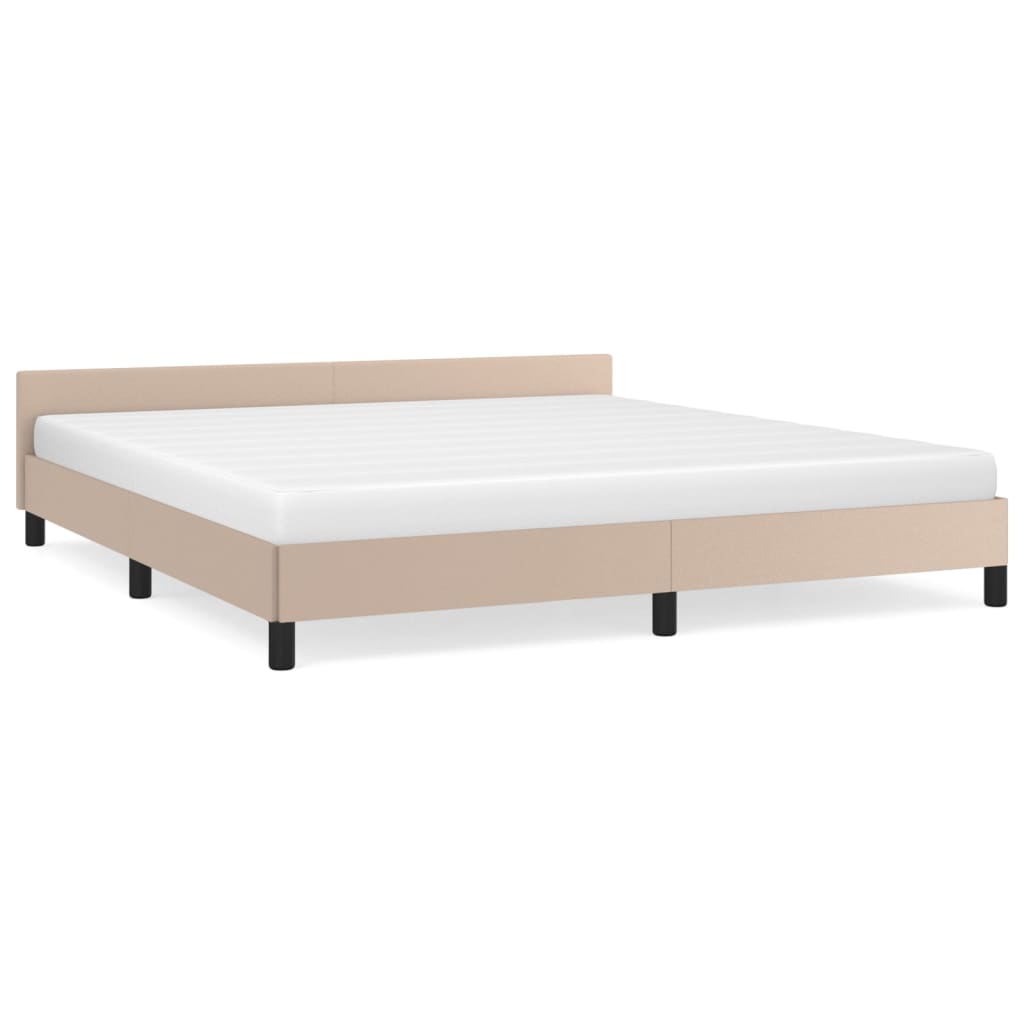 Bedframe met hoofdeinde zonder matras Cappuccino 160x200 cm is nu te koop bij PeponiXL, paradijselijk wonen!