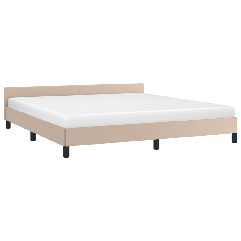 Bedframe met hoofdeinde zonder matras Cappuccino 160x200 cm is nu te koop bij PeponiXL, paradijselijk wonen!