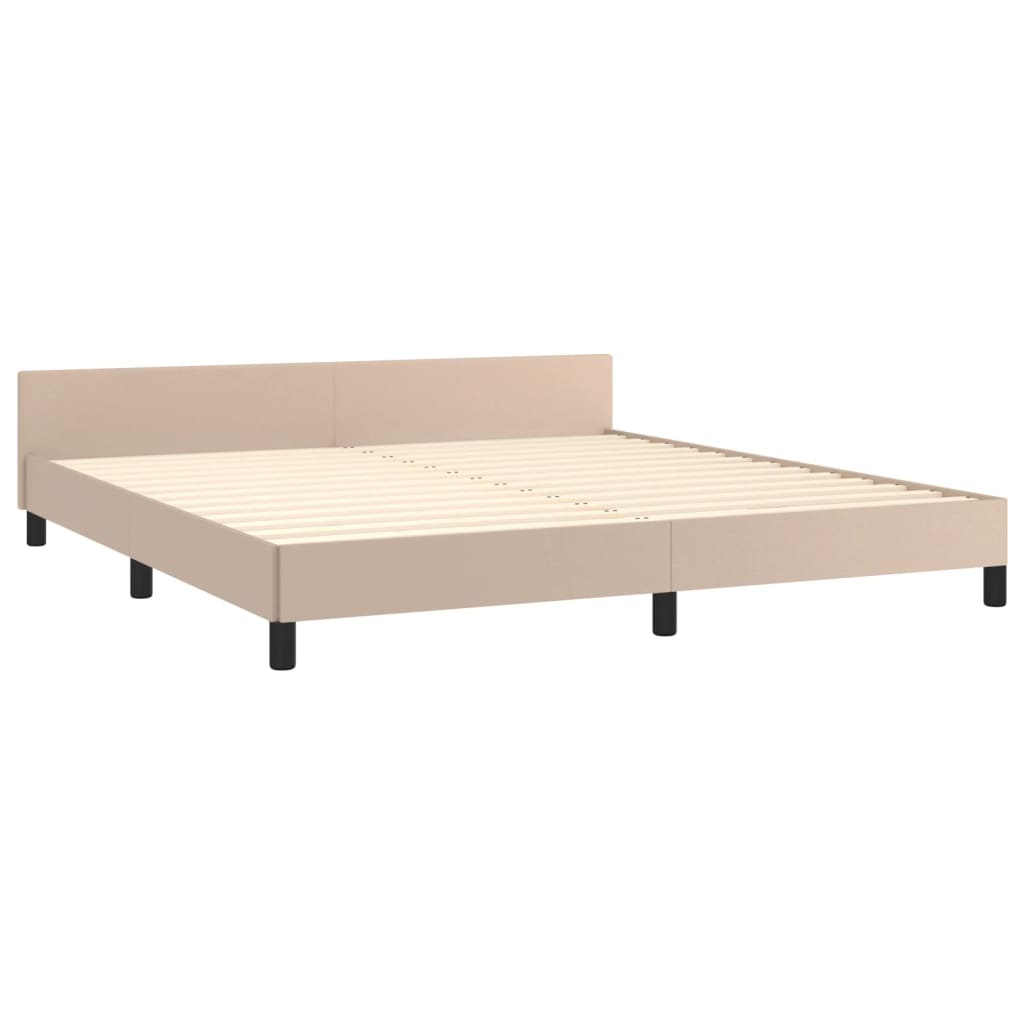 Bedframe met hoofdeinde zonder matras Cappuccino 160x200 cm is nu te koop bij PeponiXL, paradijselijk wonen!