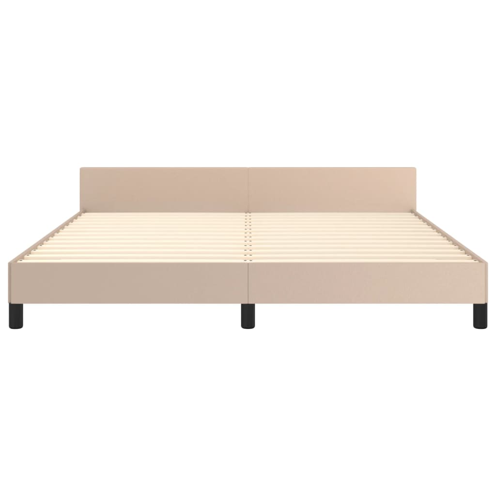 Bedframe met hoofdeinde zonder matras Cappuccino 160x200 cm is nu te koop bij PeponiXL, paradijselijk wonen!