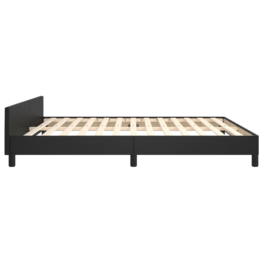 Bedframe met hoofdeinde zonder matras 180x200 cm zwart is nu te koop bij PeponiXL, paradijselijk wonen!