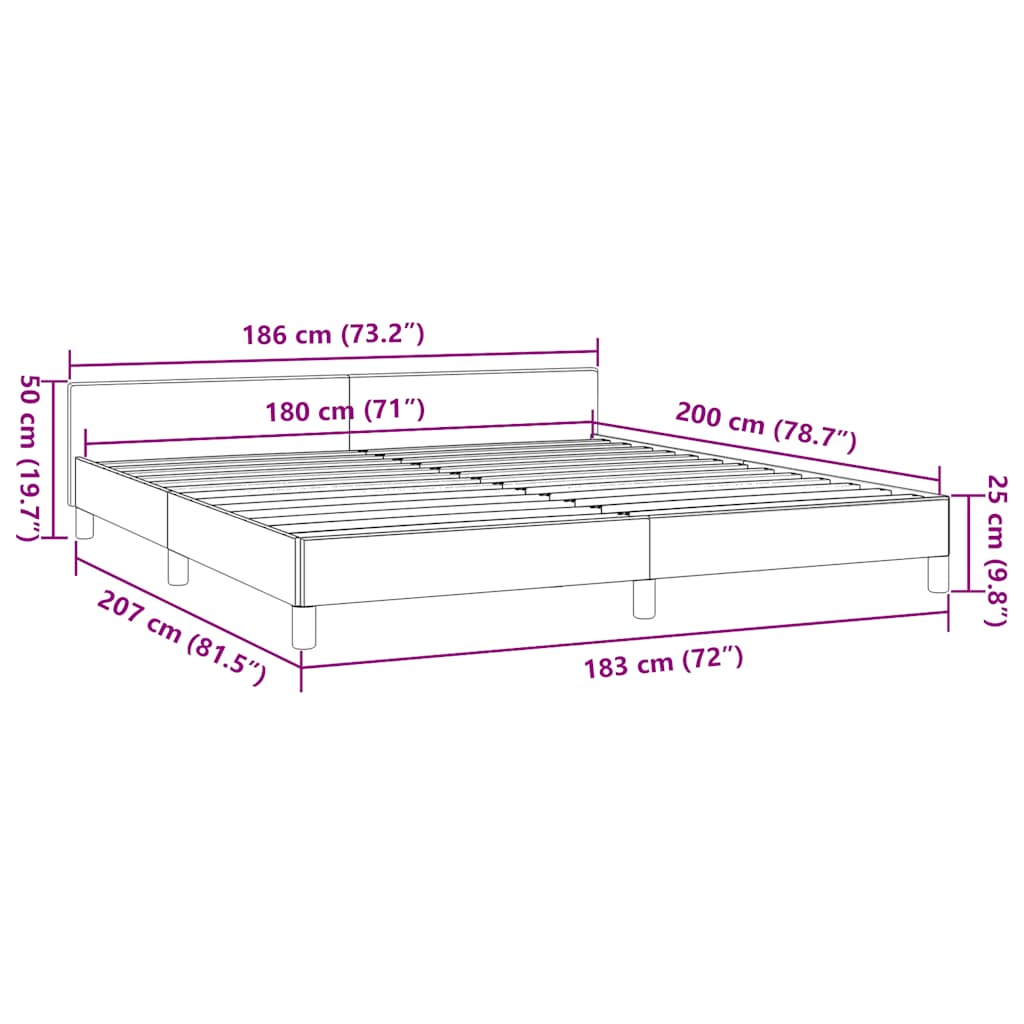 Bedframe met hoofdeinde zonder matras 180x200 cm crèmekleurig is nu te koop bij PeponiXL, paradijselijk wonen!