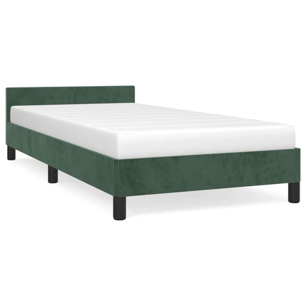 Bedframe zonder matras 100x200 cm fluweel donkergroen is nu te koop bij PeponiXL, paradijselijk wonen!