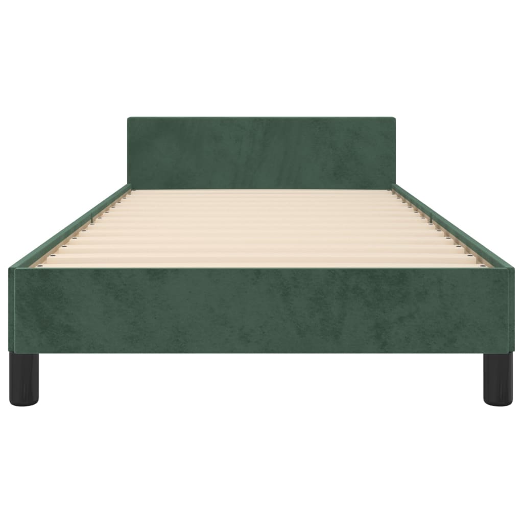 Bedframe zonder matras 100x200 cm fluweel donkergroen is nu te koop bij PeponiXL, paradijselijk wonen!