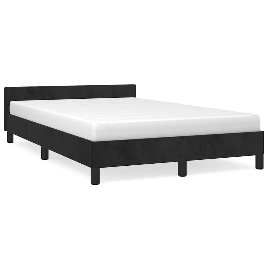 Bedframe zonder matras 120x200 cm fluweel zwart is nu te koop bij PeponiXL, paradijselijk wonen!