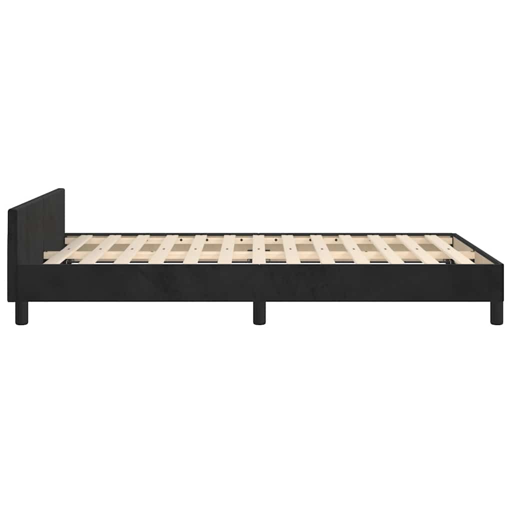 Bedframe zonder matras 120x200 cm fluweel zwart is nu te koop bij PeponiXL, paradijselijk wonen!