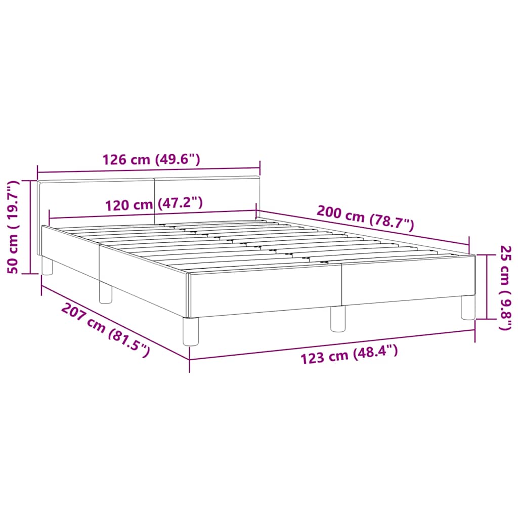 Bedframe zonder matras 120x200 cm fluweel zwart is nu te koop bij PeponiXL, paradijselijk wonen!