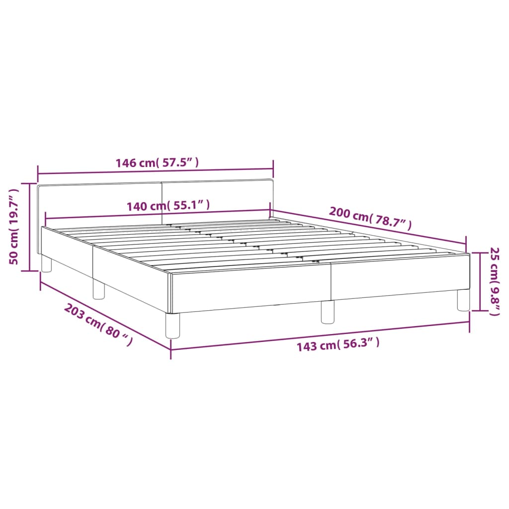Bedframe met hoofdeinde zonder matras 140x200 cm fluweel roze is nu te koop bij PeponiXL, paradijselijk wonen!