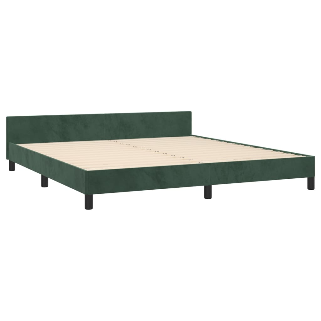 Bedframe zonder matras 180x200 cm fluweel donkergroen is nu te koop bij PeponiXL, paradijselijk wonen!