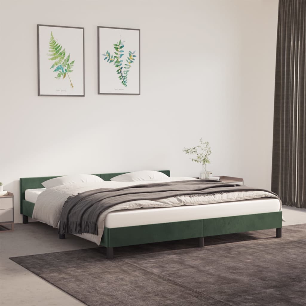 Bedframe zonder matras 180x200 cm fluweel donkergroen is nu te koop bij PeponiXL, paradijselijk wonen!