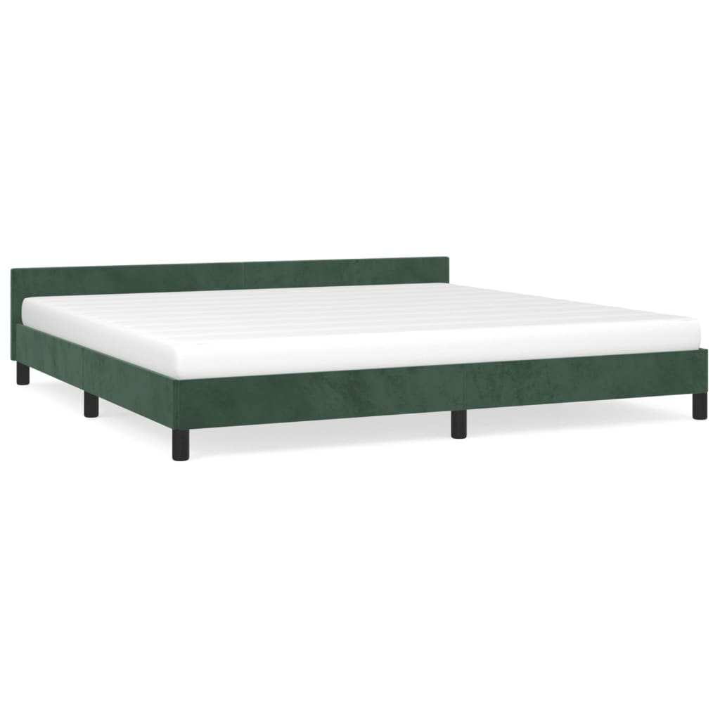 Bedframe zonder matras 200x200 cm fluweel donkergroen is nu te koop bij PeponiXL, paradijselijk wonen!