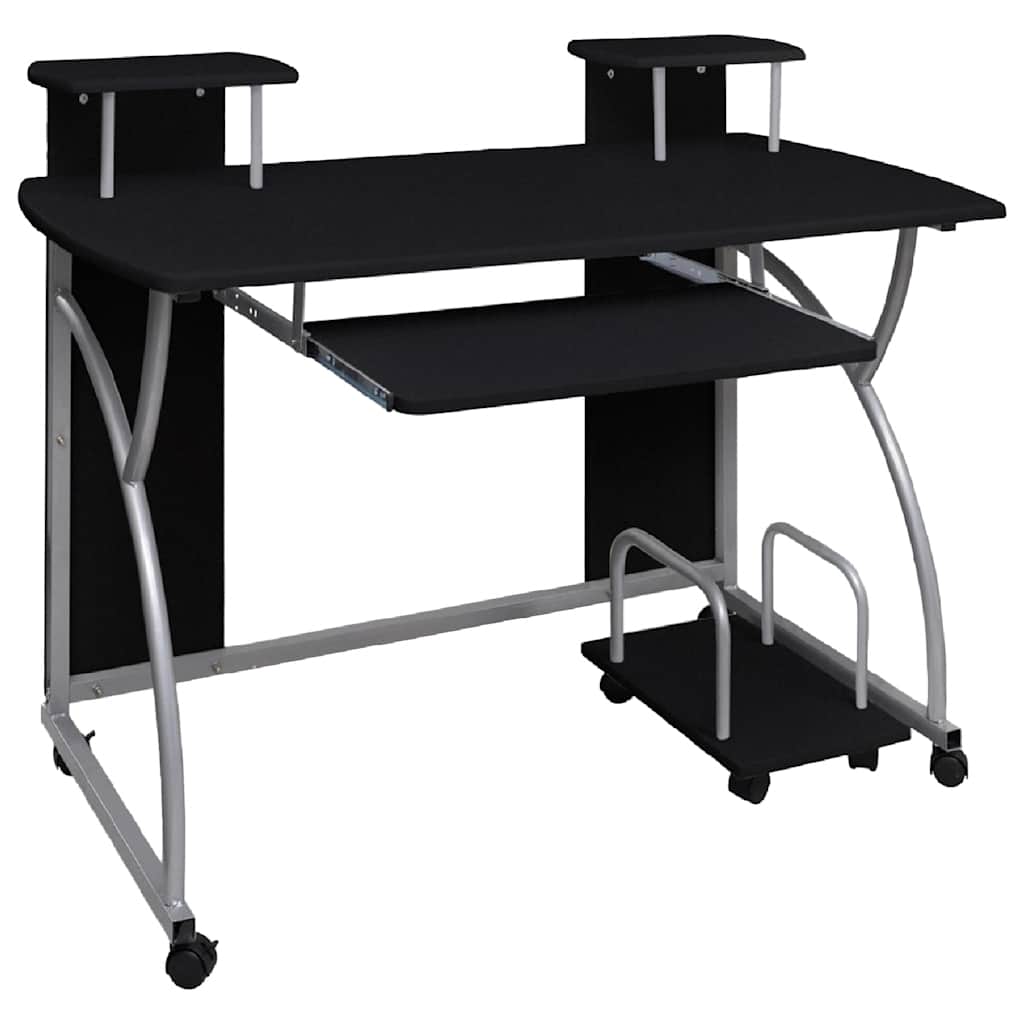 Computerbureau 110x52x88,5 cm bewerkt hout zwart is nu te koop bij PeponiXL, paradijselijk wonen!
