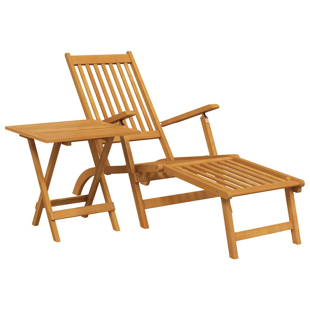 Terrasstoel met voetensteun en tafel massief acaciahout is nu te koop bij PeponiXL, paradijselijk wonen!