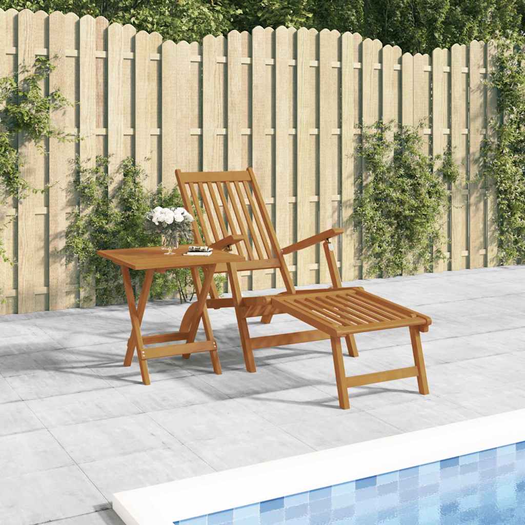 Terrasstoel met voetensteun en tafel massief acaciahout is nu te koop bij PeponiXL, paradijselijk wonen!