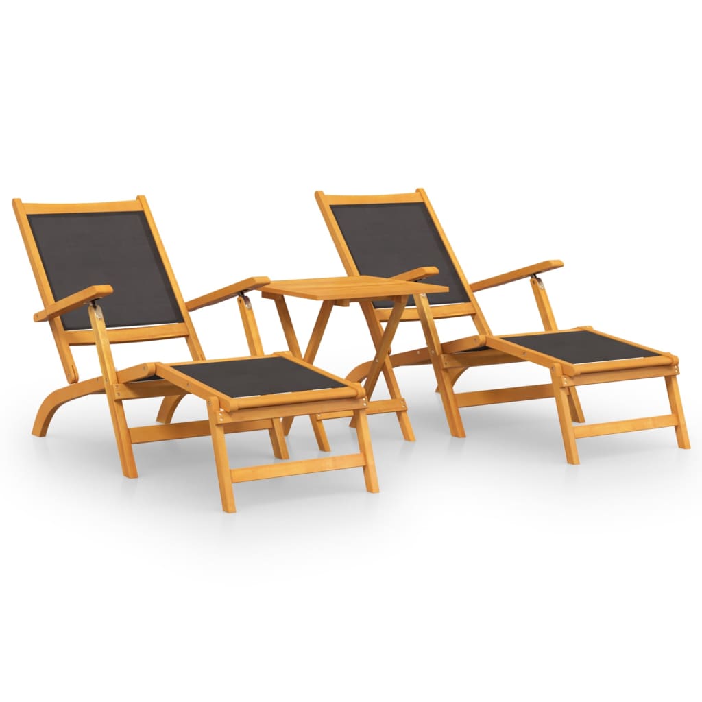 Terrasstoelen met tafel massief acaciahout en textileen is nu te koop bij PeponiXL, paradijselijk wonen!