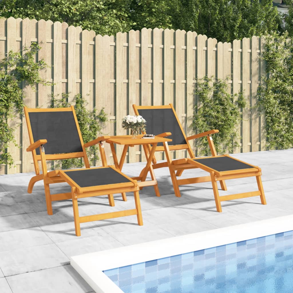 Terrasstoelen met tafel massief acaciahout en textileen is nu te koop bij PeponiXL, paradijselijk wonen!