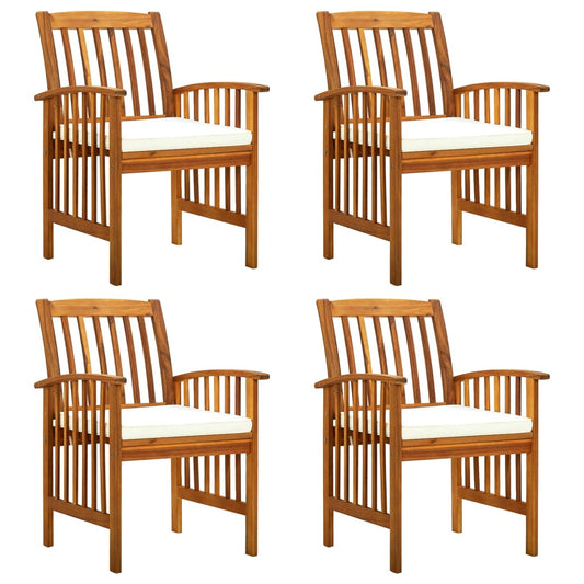 Tuinstoelen 4 stuks met kussens, massief acaciahout is nu te koop bij PeponiXL, paradijselijk wonen!