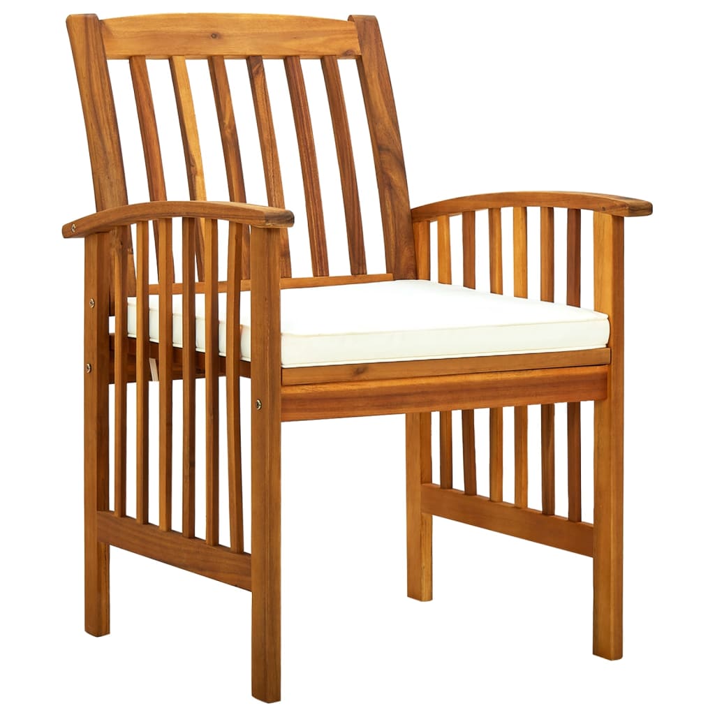 Tuinstoelen 4 stuks met kussens, massief acaciahout is nu te koop bij PeponiXL, paradijselijk wonen!