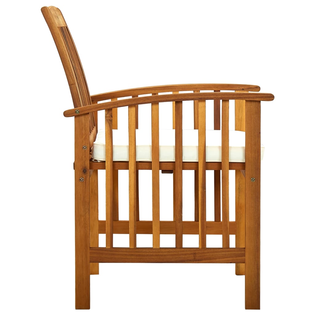 Tuinstoelen 4 stuks met kussens, massief acaciahout is nu te koop bij PeponiXL, paradijselijk wonen!