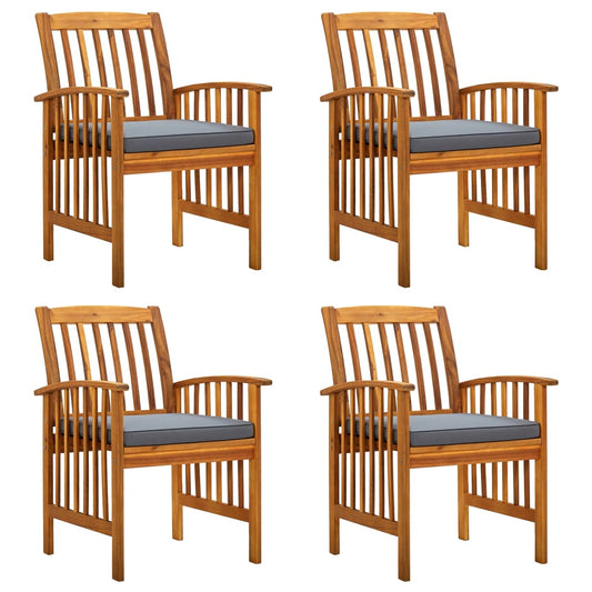 Tuinstoelen 4 stuks met kussens, massief acaciahout is nu te koop bij PeponiXL, paradijselijk wonen!