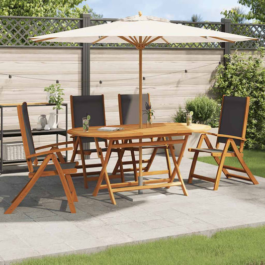Tuinstoelen inklapbaar 4 st massief acaciahout en textileen is nu te koop bij PeponiXL, paradijselijk wonen!