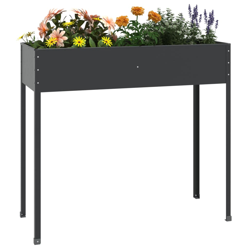 Plantenbak 100,5x40,5x90 cm gegalvaniseerd staal antracietkleur is nu te koop bij PeponiXL, paradijselijk wonen!
