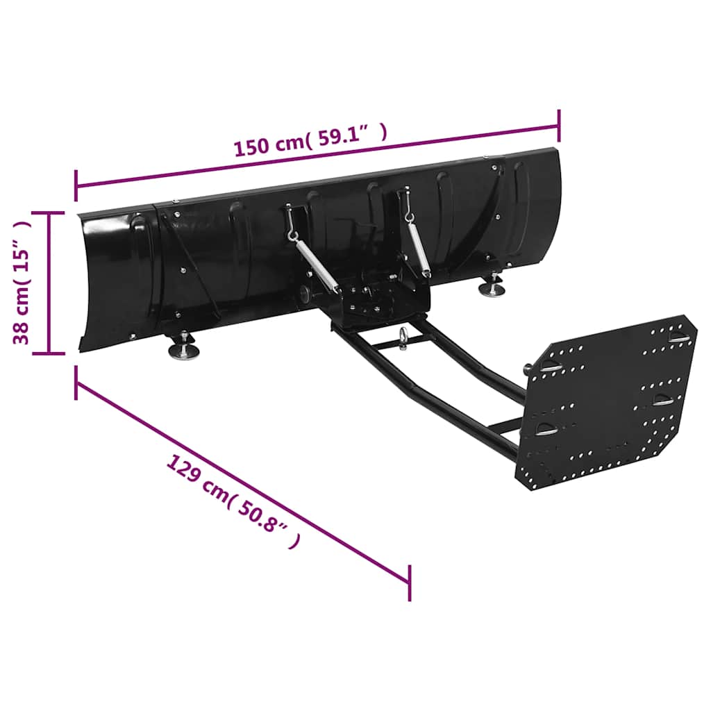 Sneeuwploeg voor ATV 150x38 cm zwart is nu te koop bij PeponiXL, paradijselijk wonen!