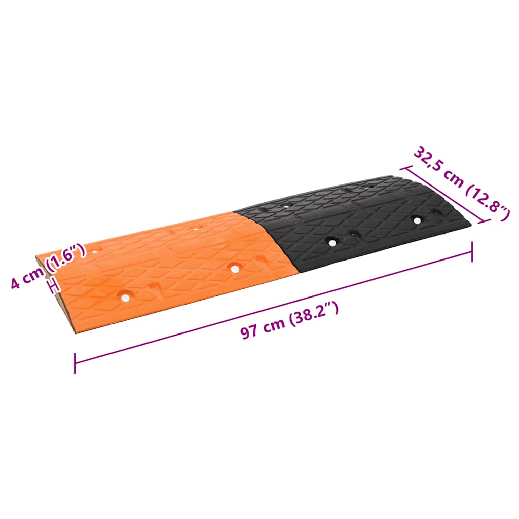 Verkeersdrempel 97x32,5x4 rubber geel en zwart is nu te koop bij PeponiXL, paradijselijk wonen!