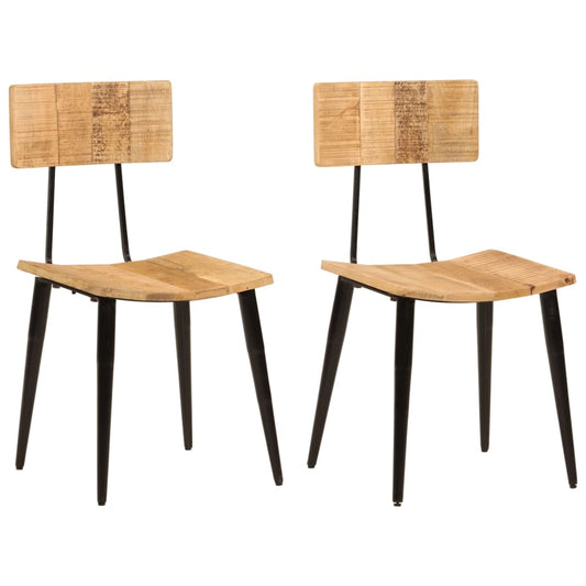 Eetkamerstoelen 2 st 44x40x80 cm massief mangohout is nu te koop bij PeponiXL, paradijselijk wonen!
