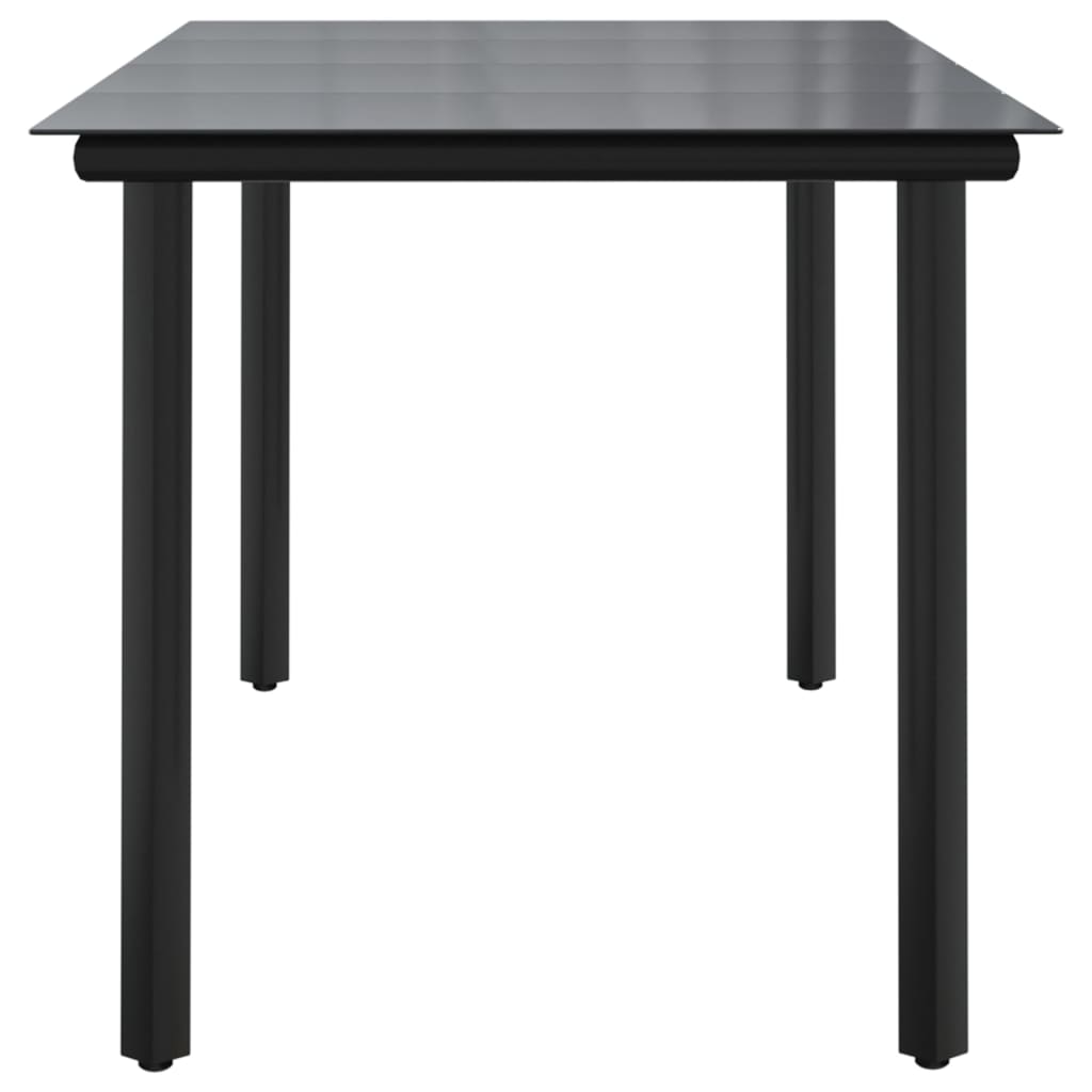 Tuintafel 160x80x74 cm staal en gehard glas zwart is nu te koop bij PeponiXL, paradijselijk wonen!