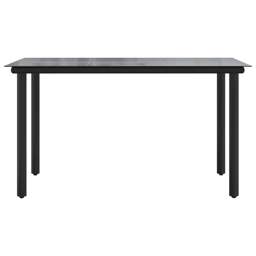 Tuintafel 200x100x74cm staal en gehard glas zwart is nu te koop bij PeponiXL, paradijselijk wonen!