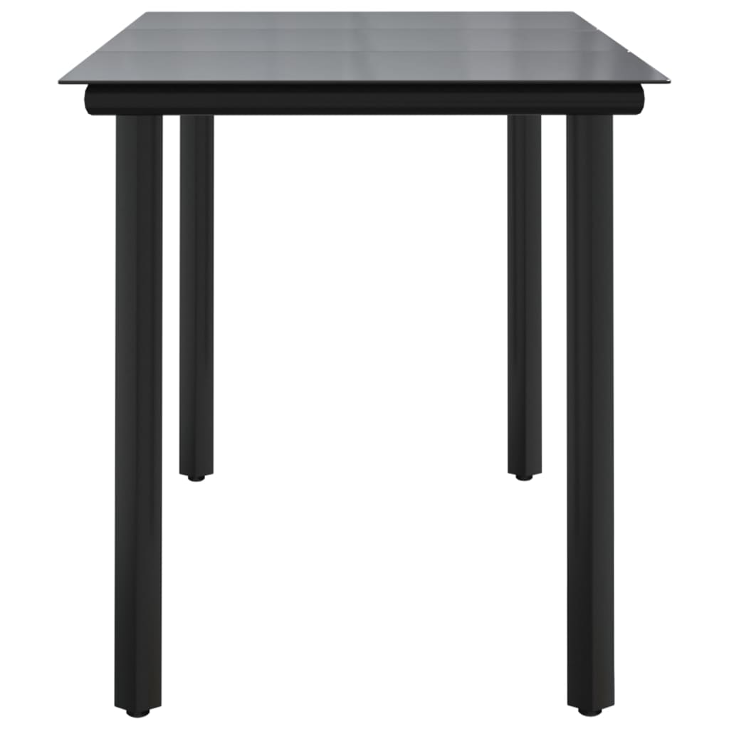 Tuintafel 200x100x74cm staal en gehard glas zwart is nu te koop bij PeponiXL, paradijselijk wonen!