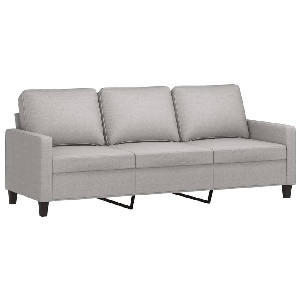 Driezitsbank 180 cm stof lichtgrijs
