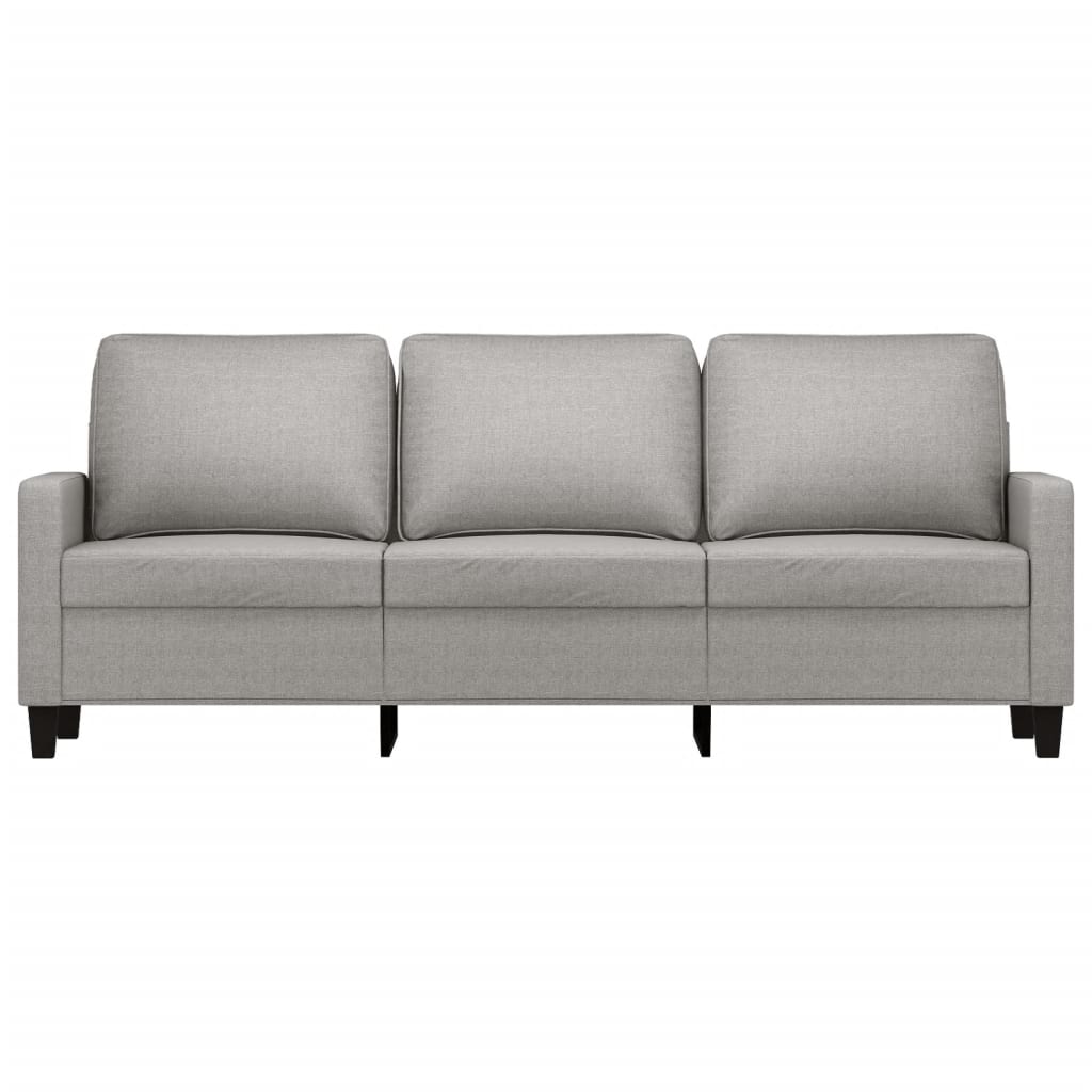 Driezitsbank 180 cm stof lichtgrijs
