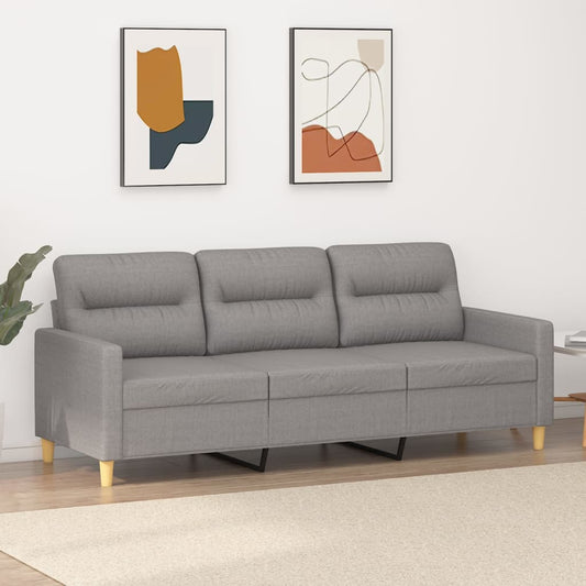 Driezitsbank 180 cm stof lichtgrijs is nu te koop bij PeponiXL, paradijselijk wonen!
