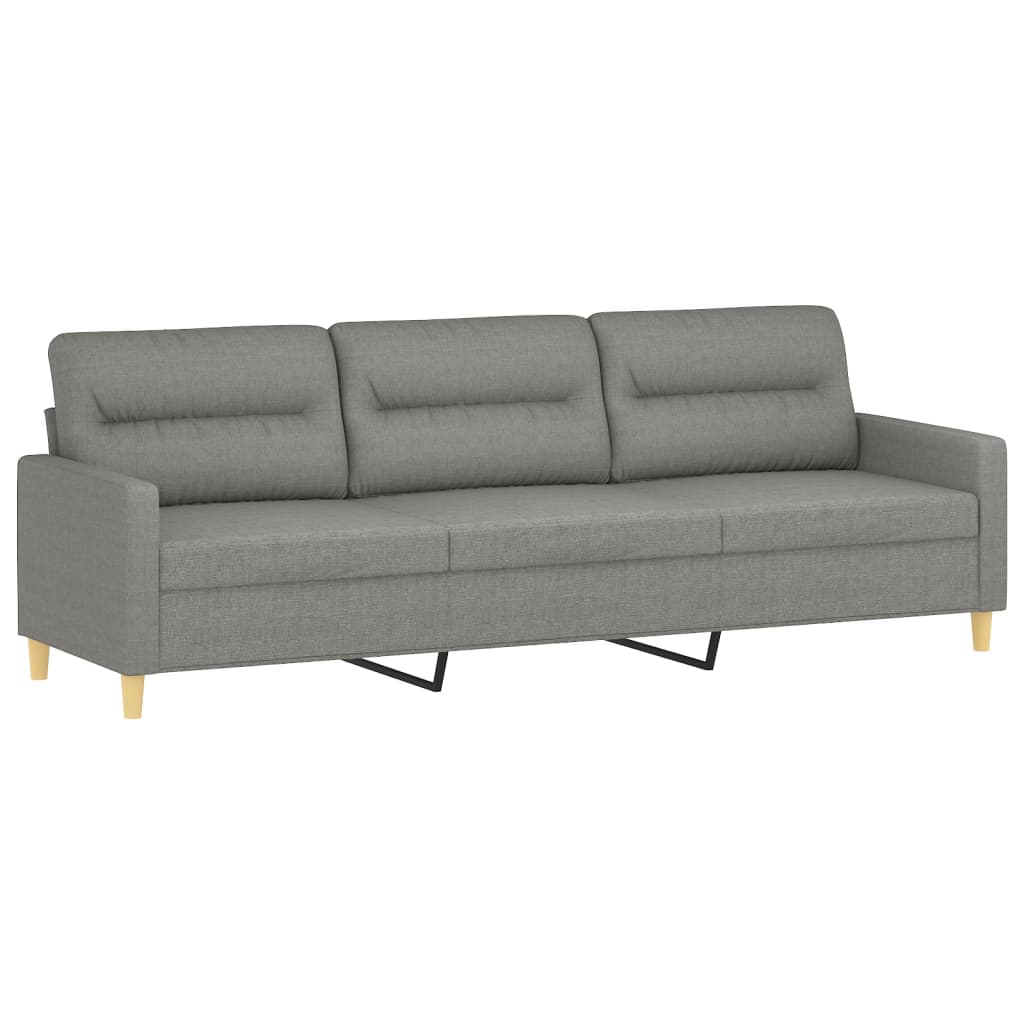 Driezitsbank 210 cm stof donkergrijs