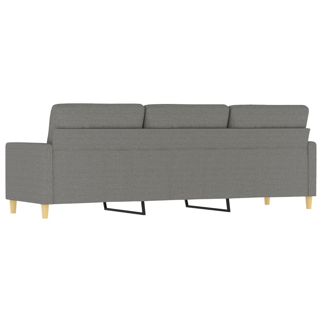 Driezitsbank 210 cm stof donkergrijs